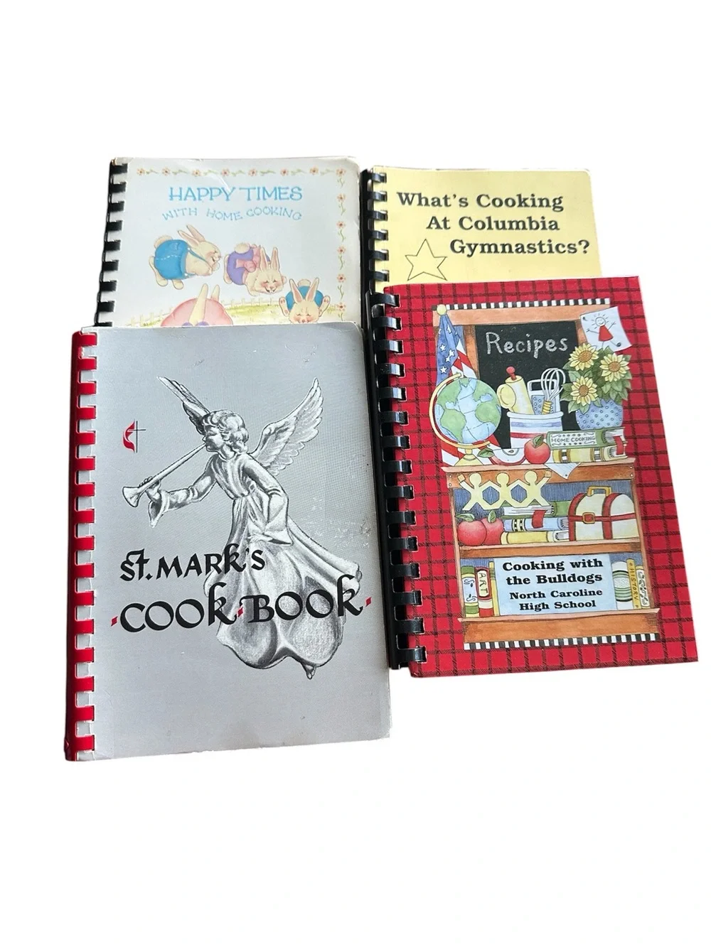Spiral Bound Community Church School Cookbooks Lot of 4 1990s Eastern Shore MD